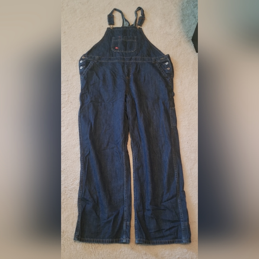 Dickies - Women's Relaxed Fit Bib Overalls - Denim Size XL
